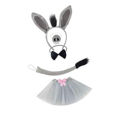 Imagem de oshhni Conjunto de fantasia de burro fofo e leve com gravata borboleta para festas de Natal, com Saia de Tule