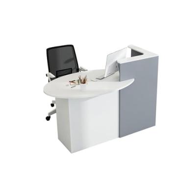 Imagem de YANIR-137 Mesa de computador mesa única pequena mesa e cadeira combinação escritório feminino chefe mesa criativa equipe consultoria recepção estações de trabalho (1,4 m)