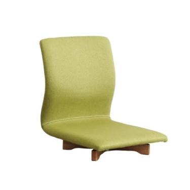 Imagem de Cadeira de chão portátil, cadeira rotativa de tatami, cadeira de encosto de chão, cadeira de janela de baía, cadeira de cama sem pernas de madeira com almofada, assento de piso de meditação de