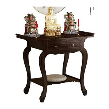 Imagem de Mesa de altar de santuário pessoal nova mesa de oferta de estilo chinês, armário de varanda de madeira maciça, nicho budista, mesa de incenso, casa econômica, armário de oferta moderno, deus da