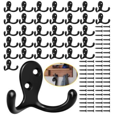 Imagem de Coat Hooks Homanu, pacote com 34 pinos pesados, montados na parede