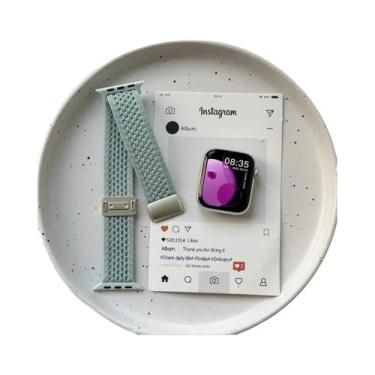Imagem de Pulseira De Nylon Trançada Para Apple Watch 40mm-49mm, Fivela Magnétic