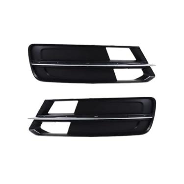 Imagem de Compatível com A6 Allroad 2015 2016 2017 2018 Grade do para-choque dianteiro do carro Tampa da lâmpada Gog Tampa da moldura da lâmpada de neblina Placa de base da moldura(Cover 1 Pair)