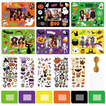 Imagem de Sereliy 24 peças, porta-retratos de Dia das Bruxas, artesanato, artesanato, abóbora, fantasma, caveira, suporte para fotos, para atividades de jogos de outono (Dia das Bruxas)
