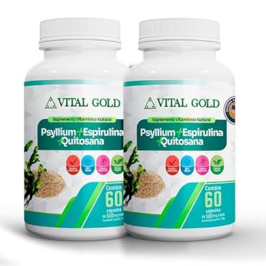 Imagem de PSYLLIUM + ESPIRULINA + QUITOSANA - 500mg (60 Cápsulas) VITAL GOLD (2)