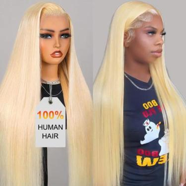 Imagem de Peruca HOT STAR 613 Blonde 76 cm, cabelo humano, renda frontal, 180% d
