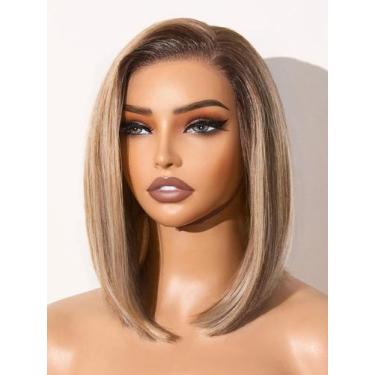 Imagem de Peruca frontal de renda sintética GORGIUS Blonde Bob 30cm para mulhere
