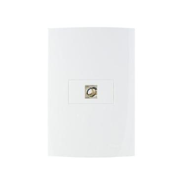Imagem de Tomada Para Telefone Margirius Sleek Rj11 4 Fios Com Placa E Suporte 4x2 Branca