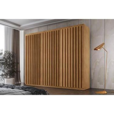 Imagem de Guarda Roupa Casal 6 Portas Ripadas E 2 Gavetas Cairo Premium Naturale - Rufato