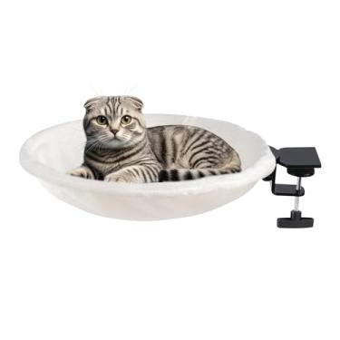 Imagem de Rrlihjgu Cama de Escritório para Gato, Redinhas Antiderrapante para Gatinho Suporta Até 22 Kg, Cama Lavável para Dormir em Interiores Local de Trabalho Varanda Estante Peitoril Sala de Estar