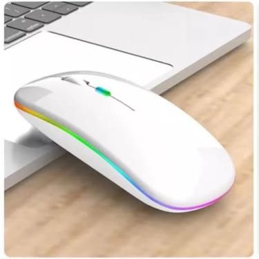 Imagem de Mouse Sem Fio Recarregável, Iluminação LED Multicolorida, Preto