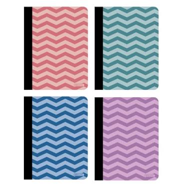 Imagem de Caderno de composição BAZIC pautado para faculdade, 100 folhas, bloco de notas chevron, caderno projetado para escritório, escola, cores sortidas, pacote com 6