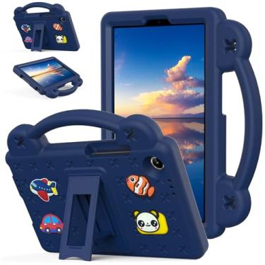 Imagem de YRH Capa para Lenovo Tab One 22.1 cm 2025, capa infantil de EVA com alça de suporte (azul marinho)