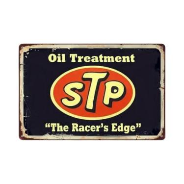 Imagem de Placa De Metal Retrô Vintage Com Tema De Óleo De Motor a Gasolina Para