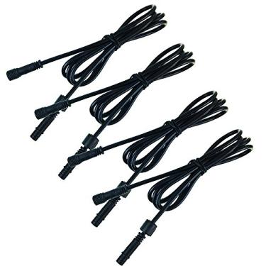 Imagem de CNBRIGHTER Cabo, 2 pinos com conector macho e fêmea à prova d'água, fio de núcleo de cobre, acessórios de iluminação para luzes LED, pacote com 4 (cabo de extensão)