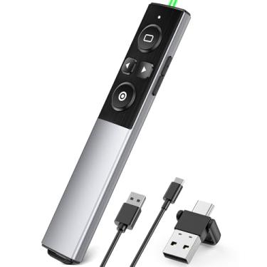 Imagem de Clicker de apresentação sem fio - Clicker para apresentações PowerPoint - Controle remoto de apresentação recarregável, avançador de slides para Keynote/PPT/Mac/PC/Laptop