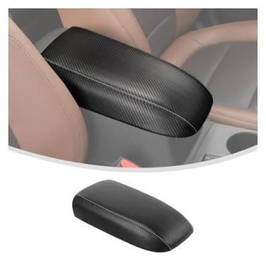 Imagem de Linskip Capa de apoio de braço para console central premium para Ford Bronco Sport 2021-2025+, couro PU e detalhes de fibra de carbono – eleve seus acessórios internos