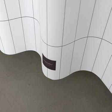 Imagem de onesevennine Cortina de chuveiro de designer coreana – sem costura, resistente à água (180 cm L x 208 cm C) grade estreita - preta - Inclui 12 ganchos de plástico para fácil configuração