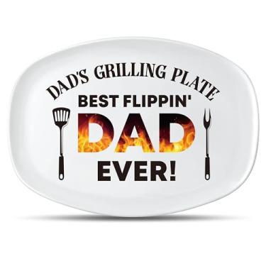 Imagem de R HORSE Prato de melamina para papai – Prato de servir para churrasco para papai, prato oval branco, presente de aniversário de Natal para ele, aperitivos, charcutaria, sobremesas, jantar ao ar livre
