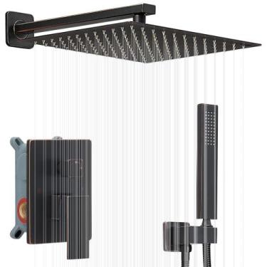 Imagem de Sistema de chuveiro JingGang Oil Rubbed Bronze 30cm Rainfall