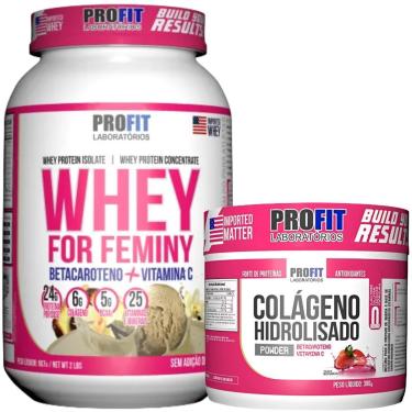 Imagem de WHEY PROTEIN FOR FEMINY 907G l COLÁGENO HIDROLISADO 300G l PROFIT-Unissex