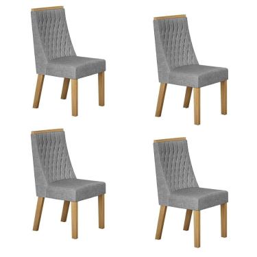Imagem de Conjunto 4 Cadeiras para Sala de Jantar Luna Prata