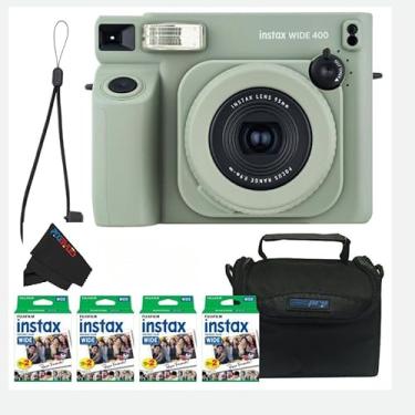 Imagem de Fujifilm Câmera instantânea INSTAX Wide 400 verde com pacote Pixibytes... (Câmera + 4 pacotes duplos largos/CC1)