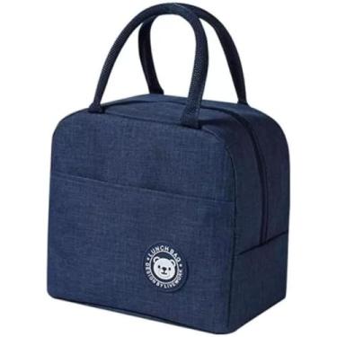 Imagem de Bolsa Térmica Anti Vazamento Unissex - Ideal para Lancheira, Marmita, Academia, Trilhas, Piqueniques, Acampamentos, Caminhadas e Praia. (AZUL MARINHO)