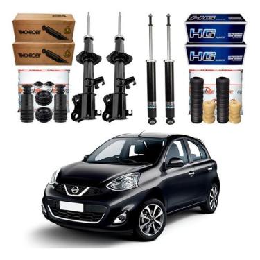 Imagem de Kit Amortecedor Dianteiro Traseiro March 1.0 1.6 2015 A 2020 - Nakata