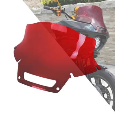 Imagem de HDBUBALUS Defletor de vento de para-brisas de motocicleta adequado para Harley Low Rider ST FXRST 2022-2024 Softail Low Rider EL Diablo FXLRST 2022 (vermelho)