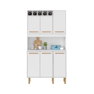 Imagem de Armário de Cozinha Thaís 1,07 MT 6 Portas Branco - Milani Movelaria