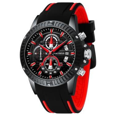 Imagem de Relógio Masculino Esportivo Pulseira de Silicone Cronógrafo Multifuncional Relógio de Pulso à Prova D'água Luxo Relógios