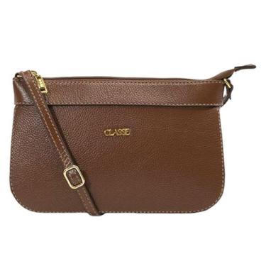 Imagem de Bolsa Feminina Classe Couro Alça Tiracolo Pequena, Castor