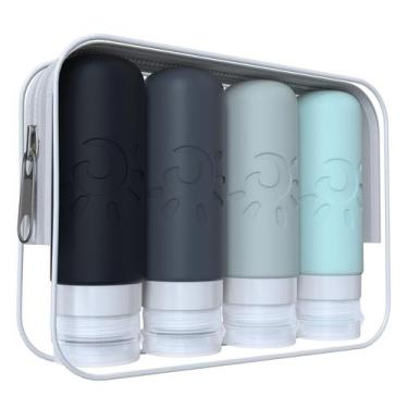 Imagem de Garrafas de viagem Zafit 90ml para produtos de higiene pessoal, 4 unid