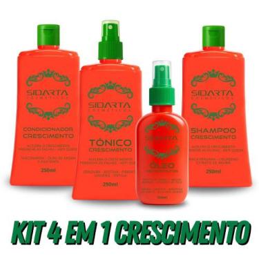 Imagem de COMBO 4 em1 SIDARTA COSMÉTICOS com Óleo, Tônico, Shampoo e Condicionad