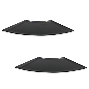 Imagem de Kit C/2 Prato Leque Japonês Sushi Sashimi Tray Preto Liso