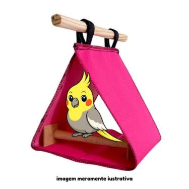 Imagem de Cabana Toquinha Suspensa com Poleiro para Aves Calopsitas ou Roedores 