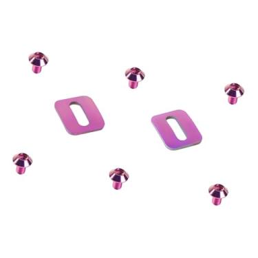 Imagem de Colaxi 2x Bicicleta Autobloqueante Pedal Juntas Arruelas Reparo Reposição Antiderrapante com Parafusos Pedal de Bicicleta Grampo Acessórios para Interior e, Rosa