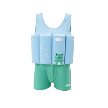 Imagem de Roupa de banho flutuante para bebês infantis, flutuante, peça única, flutuabilidade para meninas e meninos de 1 a 10 anos, Verde, 1-2 Anos