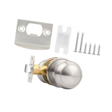 Imagem de Baoblaze Maçaneta interna com fechadura para porta de entrada, fechadura portátil, fácil de instalar para propriedades de aluguel de fazendas e escritórios