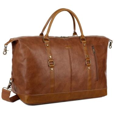 Imagem de Bolsa de Viagem Masculina Clássica de Couro, BAOSHA, Marrom
