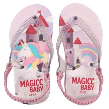 Imagem de Chinelo Bebê Sandália Infantil Unicórnio Meninas Magicc Baby, 23/24