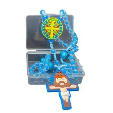 Imagem de Terço infantil anjo da guarda azul para crianças anjo guarda - Mhs Ata