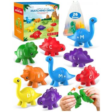 Imagem de Conjunto de Dinossauros com Alfabeto de 26 Peças para Aprendizado de Crianças de 3 a 5 Anos, Brinquedos Educacionais Montessori, Walenty