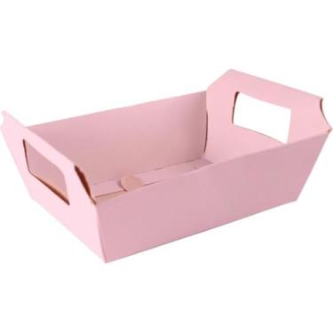Imagem de Kit 10 Cestinhas de Papel Coloridas 18x12x5cm – Para Presentes, Chocolates, Lembrancinhas e Decoração do Dia das Mães (Rosa Candy,10 UNIDADES)
