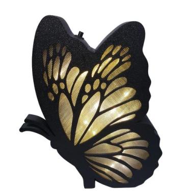 Imagem de Luminária Infantil Borboleta LED  Quarto de Menina - Espaço 3d, Preto