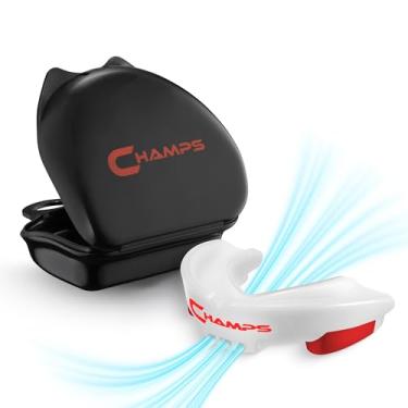 Imagem de Champs MMA Protetor Bucal Respirável para Boxe, Jiu Jitsu, MMA, Muay Thai, Esportes e Luta Livre. Protetor Bucal de Boxe de Fácil Ajuste Super Resistente. Branco, Ages 10 and Above