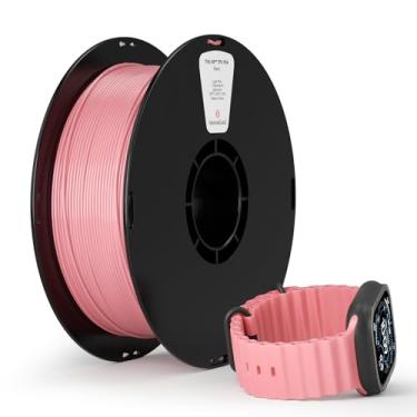Imagem de kexcelled Filamento TPU 1,75 mm, filamento de impressora 3D macio flexível TPU 95A rosa claro, carretel de 1 kg (1 kg), excelente elasticidade, serve na maioria das impressoras 3D FDM