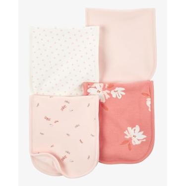 Imagem de Carter's Pacote com 4 panos de algodão para bebês meninas (rosa)