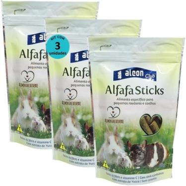 Imagem de Alcon club alfafa sticks 70g kit com 3 para roedores